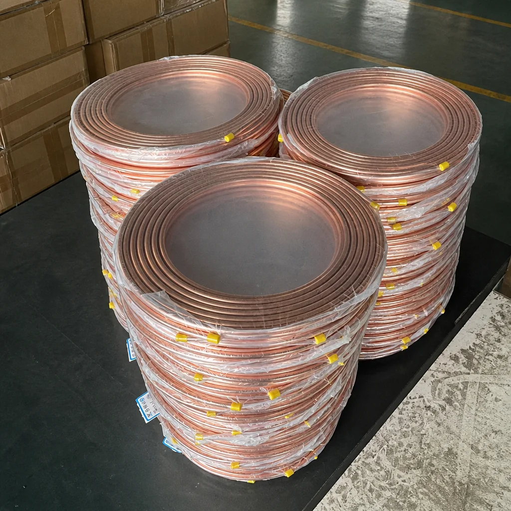 Wrapped copper pancake coils with capped ends — main photo
