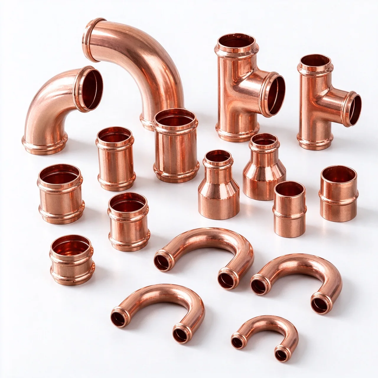 Copper elbows, tees, couplings, reducers and U bends — main photo